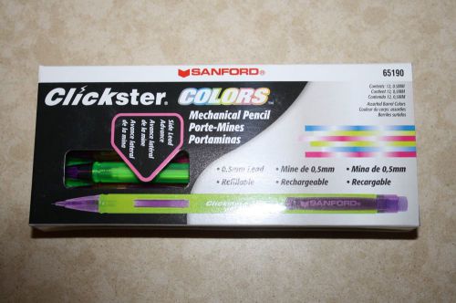 SANFORD CLICKSTER COLORS - 65190 - 0.5MM #2  ASSORTED COLORS - 1 DOZEN