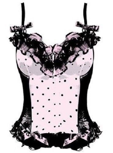 Pink &amp; black corset heat press transfer for t shirt sweatshirt tote fabric 585f for sale