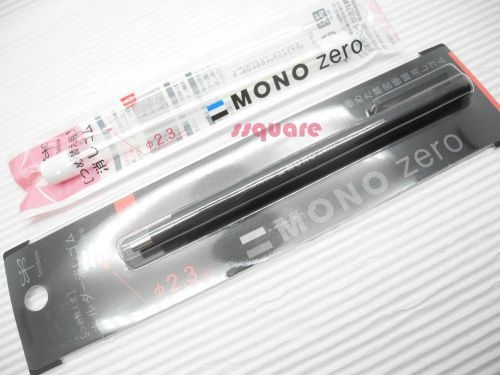 Tombow Mono Zero EH-KUR11 Circular Shape Elastomer Eraser Pen +2 Refills, Black