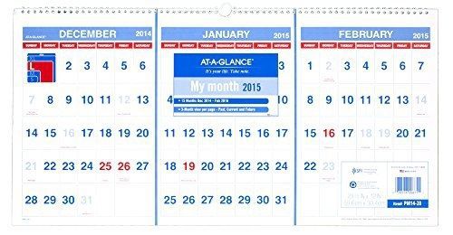 At-A-Glance AT-A-GLANCE PM1428 Horizontal-Format Three-Month Reference Wall