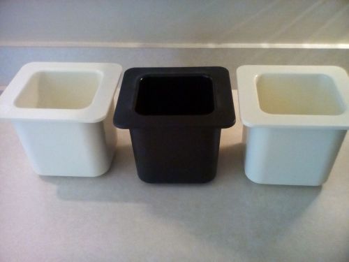 3 Cambro 66CF Cold Fest Cold Pan 1/6x6&#034;  1 Black  2 White