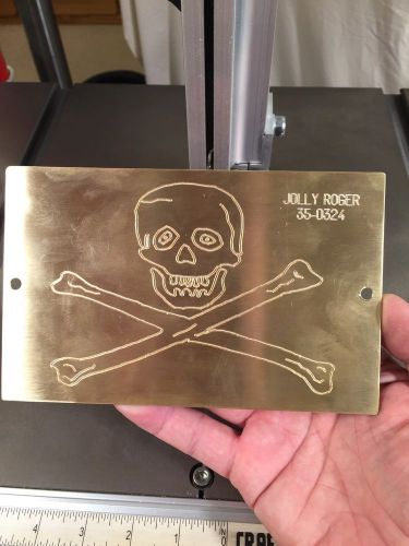 Huge jolly roger solid brass engraving plate for new hermes font tray for sale