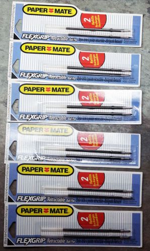 12 Papermate Flexgrip Black Medium Point Refills - 943-24-6-514PG