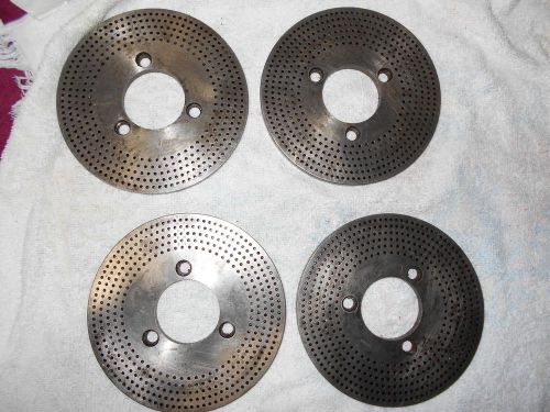 Kearney Trecker mdl M dividing head high number index plates, set of 4, rare