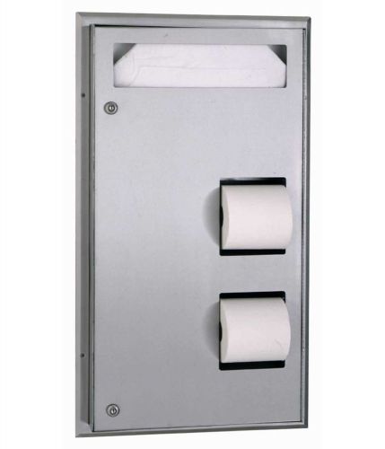 Bobrick B-347 Classic Center-Mount Seat Cover &amp; Tissue Dispenser Stainless Steel