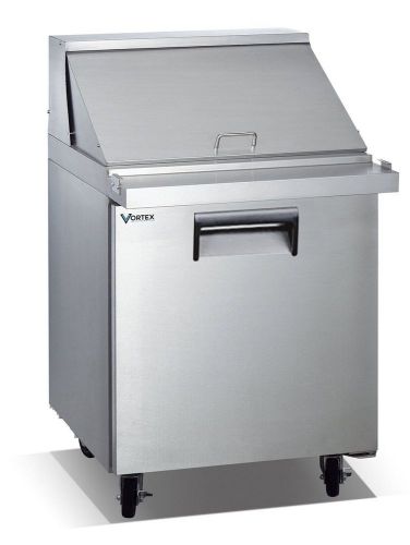 VORTEX REFRIGERATION 1 Door Mega Top 12 Pan Salad/Sandwich Prep Table V-27SPT-1M