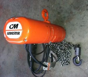 CM LODESTAR 1/2 TON ELECTRIC CHAIN HOIST F2 16/5 FPM 460V 3PH