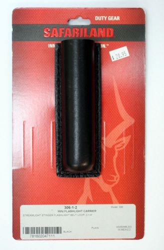 Safariland Mini Flashlight Carrier #306-1-2 black, plain leather