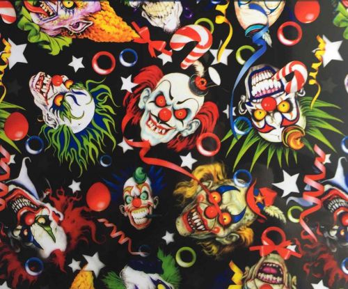 HYDROGRAPHIC FILM WATER TRANSFER PRINTING FILM HYDRO DIP CREEPY CLOWNS