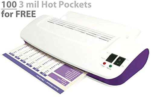 Purple cows hot and cold laminator, includes 100 3 mil hot pockets, assorted siz for sale