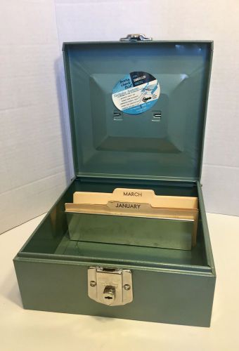 VTG PORTA-FILE by &#039;Hamilton-Skotch&#039; for Checks, Receipts, Money Box w/ Key 1950s