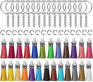 150 Pieces Tassels and Key Chain Rings for Jewelry Making, 50 PCS Tassels