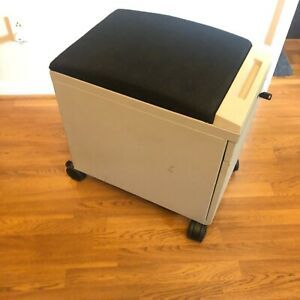Mobile Pedestal with Cushion on Top Box/File  w/ Lock &amp; Key