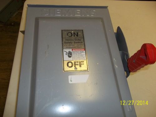 Siemens HF364R 3-Fuse Outdoor Heavy Duty Safety Switch 200A 600V NEMA Type 3R