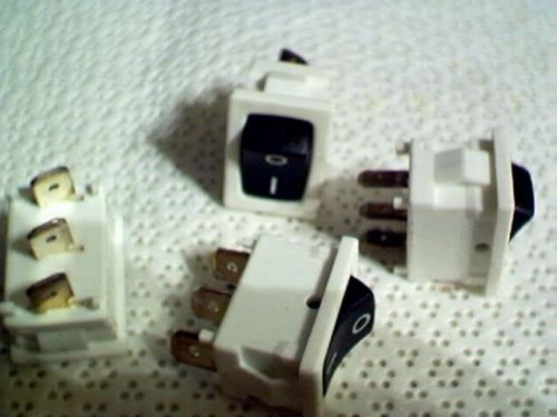 4 c&amp;k 123 momentary rocker switches white body spdt fit .5 x .75 &#034; hole for sale