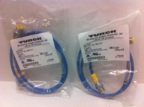 LOT (2) NEW! TURCK EURO-FAST CORDSETS / CABLES RSV 4.41T-0.8-RSV 4.41T