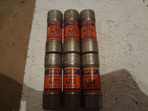 (6) amp-trap ajt 2 fuse 2 amp 600v for sale