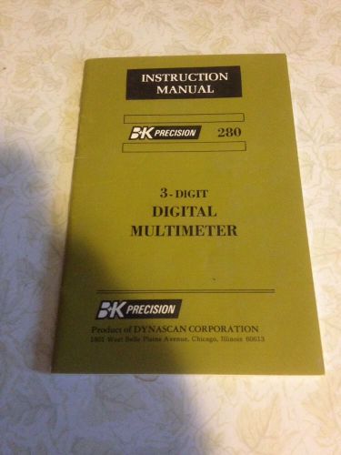 B&amp;k precision digital multimeter 280 instruction manual vintage old 3 digit b+k for sale