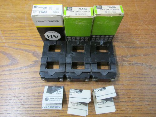 New nos lot of 3 allen bradley 71a86 coil size 1 series k 110/120v 50/60hz for sale