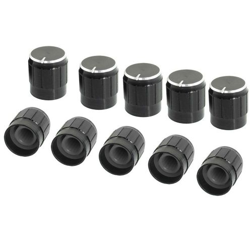 2015 10 Pcs Black Metal 6mm Knurled Shaft Potentiometer Control Knobs