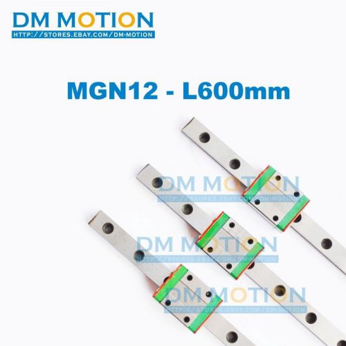 2pcs mgn12 600mm 12mm miniature linear rail   4pcs mgn12c carriage for sale