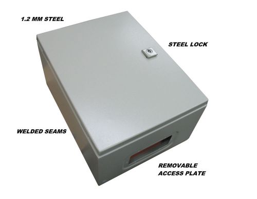 Electrical enclosure weatherproof 16x12x8 w/back plate hinge door cabinet steel for sale