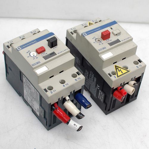 Lot: 2 telemecanique gv3-m63 manual motor starter with overload 50hp 690v 40-63a for sale