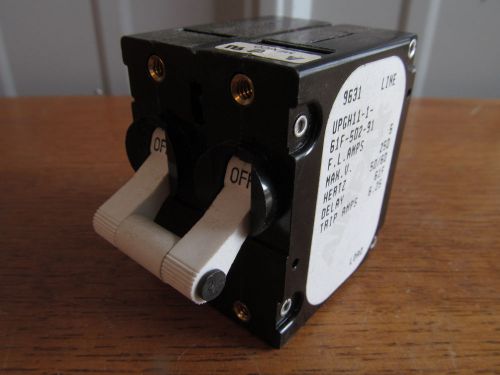 AIRPAX 5 amp CIRCUIT BREAKER 250 VAC Delay 61F #UPGH11-1-61F-502-91 (AM-6)