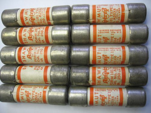 Lot of 10 New Shawmut Amp-trap A25X4 4 amp Type 1 Fuses 250 Volt Fuse