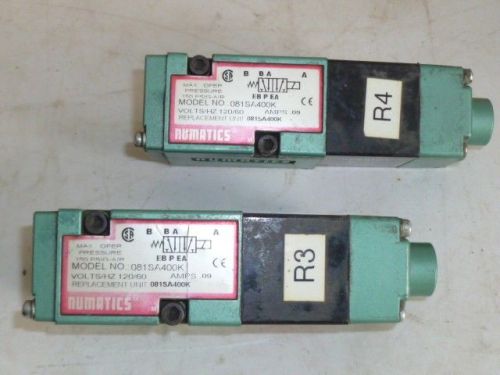 Lot Of 2 NUMATICS Solenoid Valve 5/2 Model 081SA400K 150 PSI 120 Volt