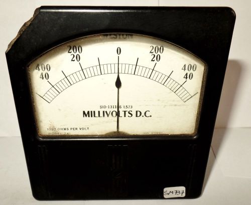 Weston DC Square Panel Meter -40-0-40+ / -400-0-40+ Millivolts Mv Voltmeter