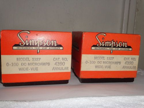 Simpson Instruments DC Micro Amps 100 Model 1327 Meter (2) @$20.ea.