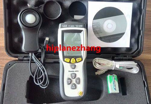 Handheld illuminometer light lux meter range 400,000lux data log 99 usb dt-8809a for sale