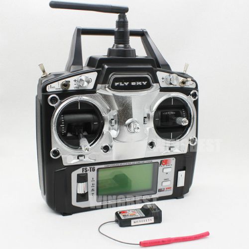 Flysky FS-T6 2.4GHz 6-CH Radio Rc System (mode 2) Left Transmitter+Receiver RC