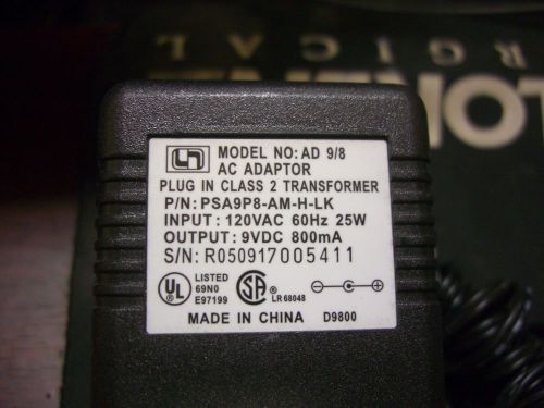 Genuine ad 9/8 psa9p8-am-h-lk power supply ip 120v 60hz 25w  op 9v 800ma for sale