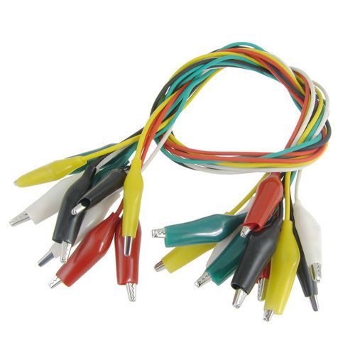 10 Pcs Sensitive Colorful Insulated Alligator Clip Test Lead Cable 45cm 1.5 Ft