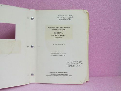 Polytechnic Research Manual 7808 Signal Generator Instr. Man. w/Sch. (10/76)