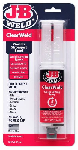 New J-B Weld 50112 Clear Weld Syringe