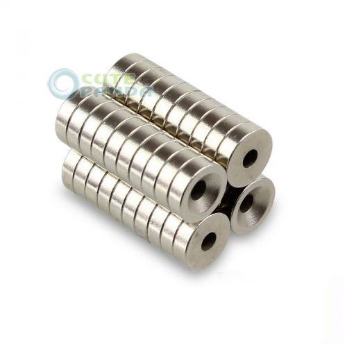 50pcs Round 10mm x 3mm  Hole 3mm Magnets Dsic Rare Earth Neodymium N38