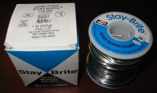 Harris Stay-Brite Silver Bearing Solder  1/16&#034;  x 1 lb