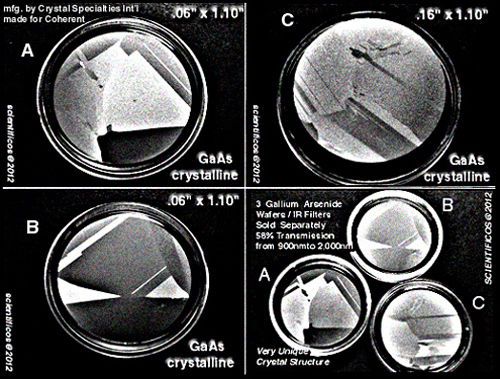 COHERENT GaAs Filter Wafers - 58% Pass IR InfraRed 900nm to 2,000nm 99.999% Pure