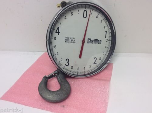 Chatillon type wt-12 dynamometer hanging crane scale 5000 x 20lb. for sale