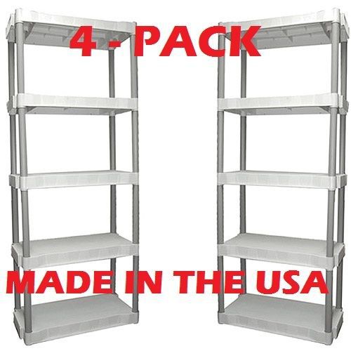 4 pack 5 shelf storage unit + free Gift =) Organizer bin shelving garage office