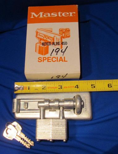 MASTER LOCK #194 / HASP SET KEYED ALIKE NEW in BOX