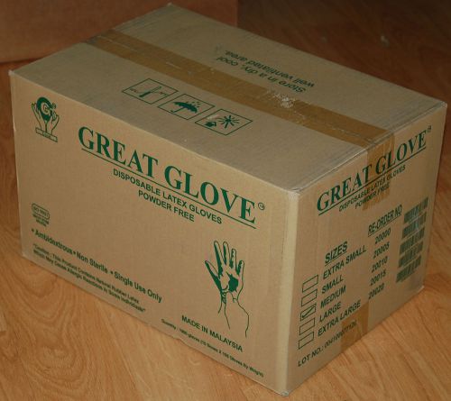 LATEX POWDER FREE GLOVE MEDIUM GREAT GLOVE NEW OLD STOCK 1 CASE OF 1000