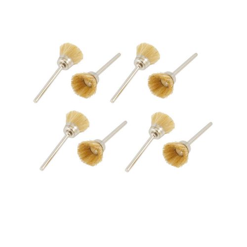 8 Pcs Shank Bowl Shape Beige Fibre Metal Shank Polishing Brush