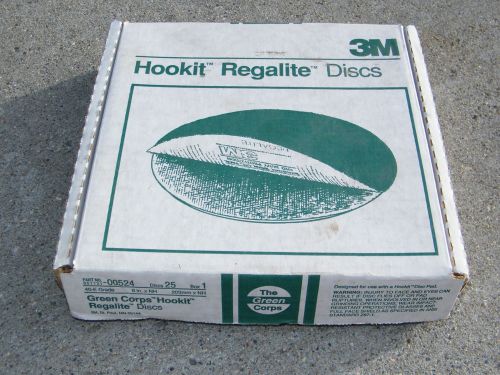 3M Green Corps Hookit Regalite Disc 00524, 8&#034; dia, 80E, 25 discs/bx