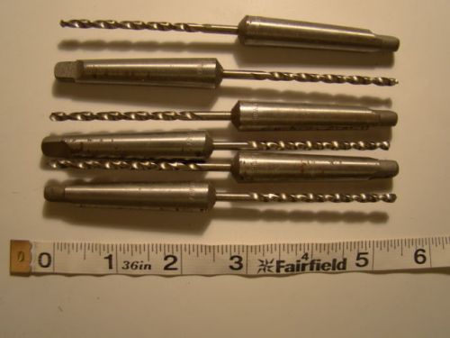 Set of 6 Whitman &amp; Barns 9/64 NOS COBALT Taper Shank Drill Bits