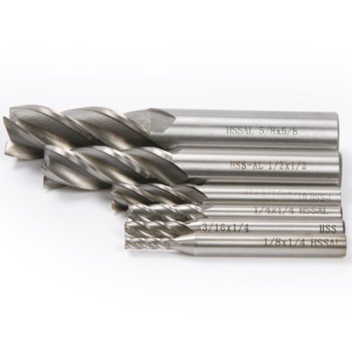 5pc hss cnc straight shank 4 flute endmill milling cutter drill bit 3/16&#039;&#039;x1/4&#039;&#039; for sale