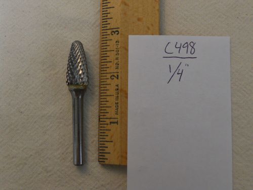 1 NEW 1/4&#034; (.250) SHANK CARBIDE BURR. SF-5 DOUBLE CUT. USA MADE. {C498}